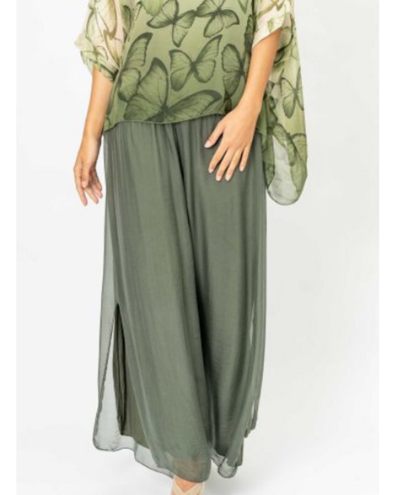 Silk Pant with Slit