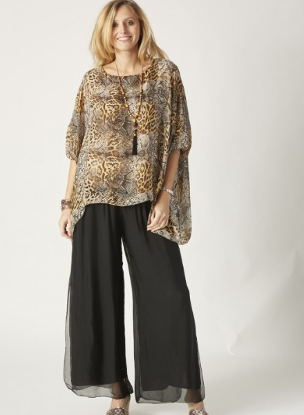 Silk Pant with Slit