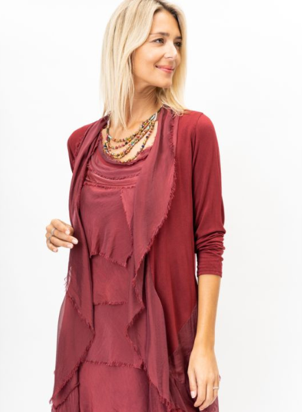 Silk Long Ruffle Jacket