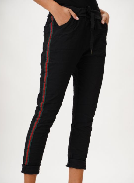 Green and Red Striped Joggers