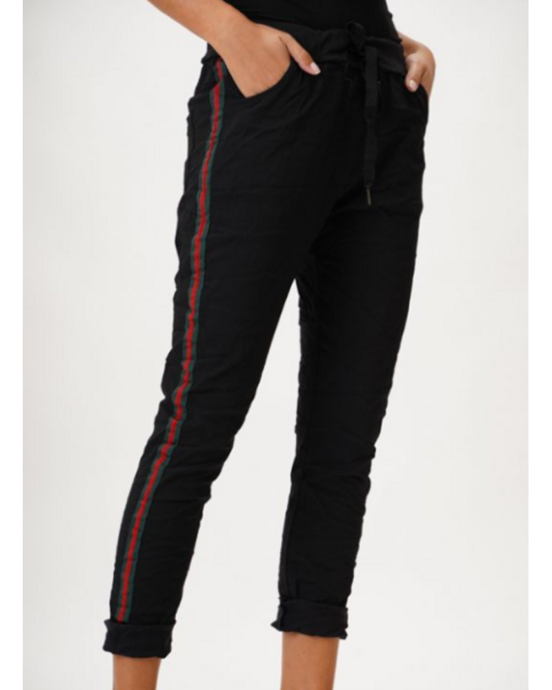 Green and Red Striped Joggers