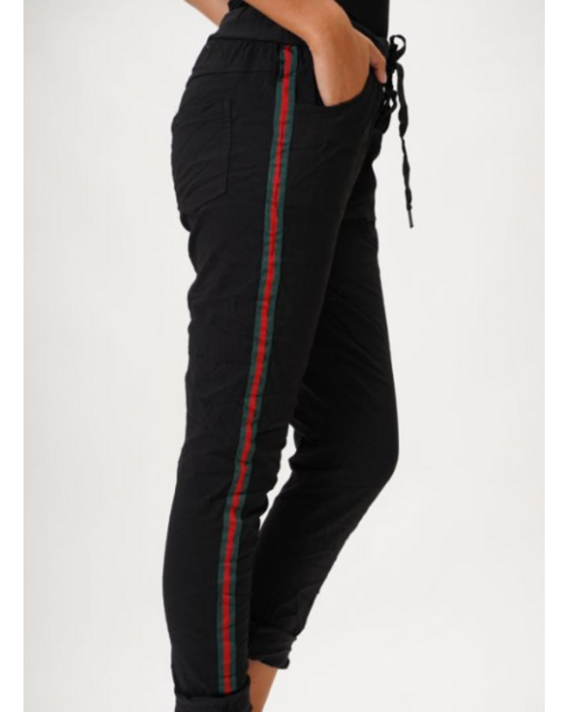 Green and Red Striped Joggers