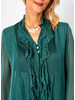 Ruffle Front Silk Blouse