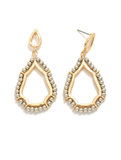 Gold Beaded Teardrop Earrings