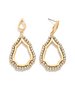 Gold Beaded Teardrop Earrings