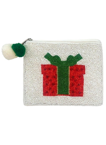 Present with Bow Mini Beaded Bag