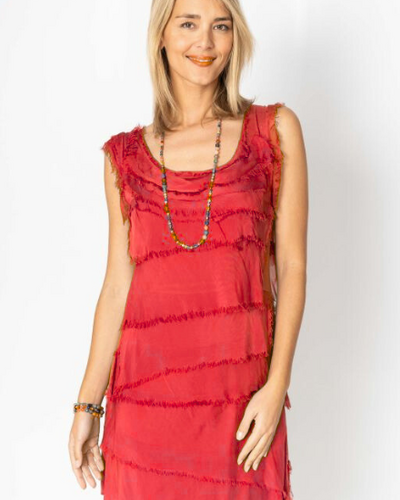 Short Silk Ruffle Dress - Trader Rick's for the artful woman