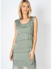 Short Silk Ruffle Dress