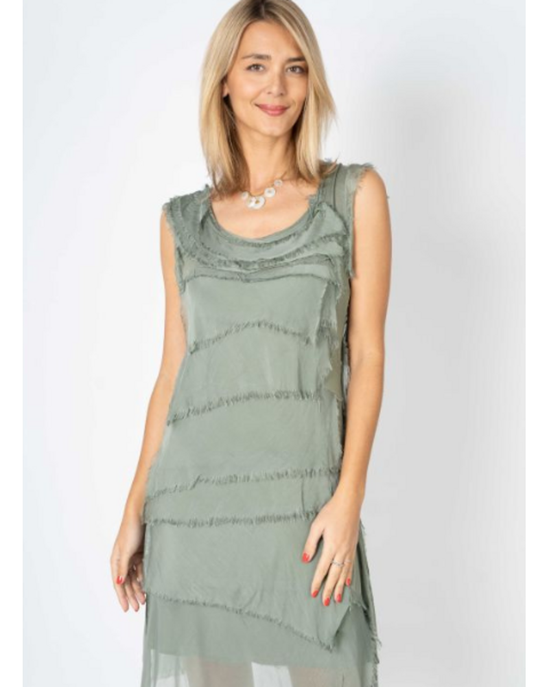 Short Silk Ruffle Dress