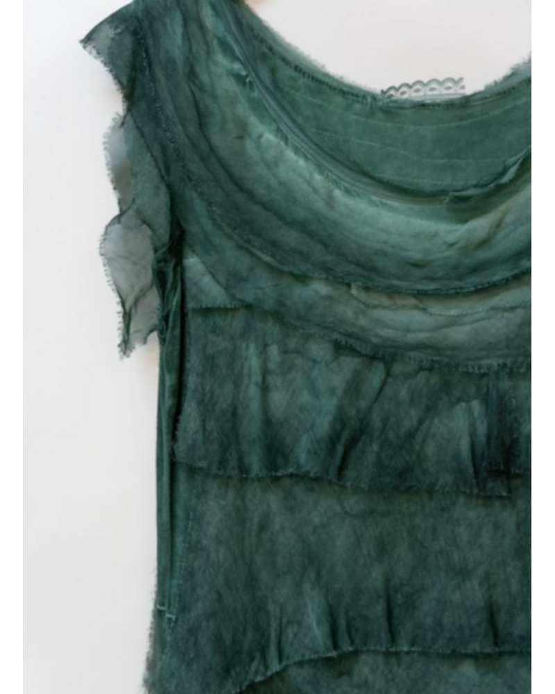 Short Silk Ruffle Dress