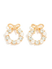 Pearl & Rhinstone Wreath Earrings