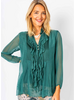 Ruffle Front Silk Blouse