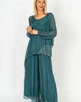 Angled Silk & Sequin Blouse