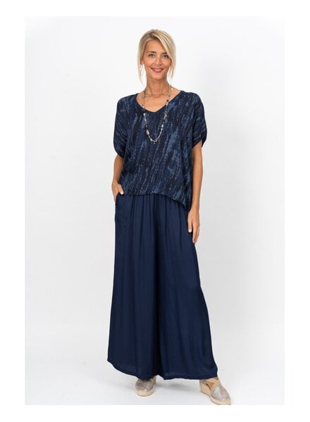 Bamboo Print Silk Blend Top