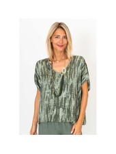 Bamboo Print Silk Blend Top