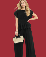 Scalloped Peplum Top