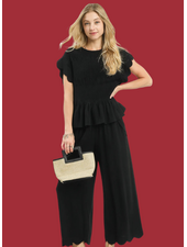 Scalloped Peplum Top