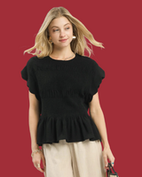 Scalloped Peplum Top