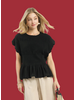 Scalloped Peplum Top