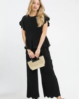 Scalloped Hem Pant