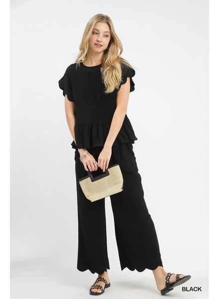 Scalloped Hem Pant
