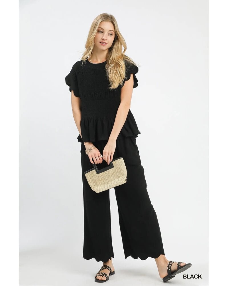 Scalloped Hem Pant