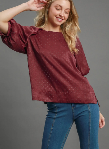 Rhinestone Satin Top