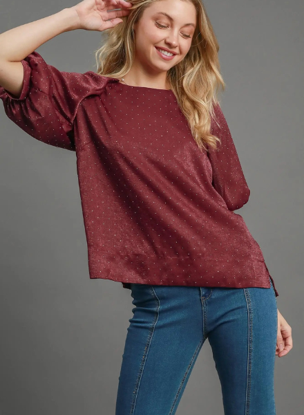 Rhinestone Satin Top