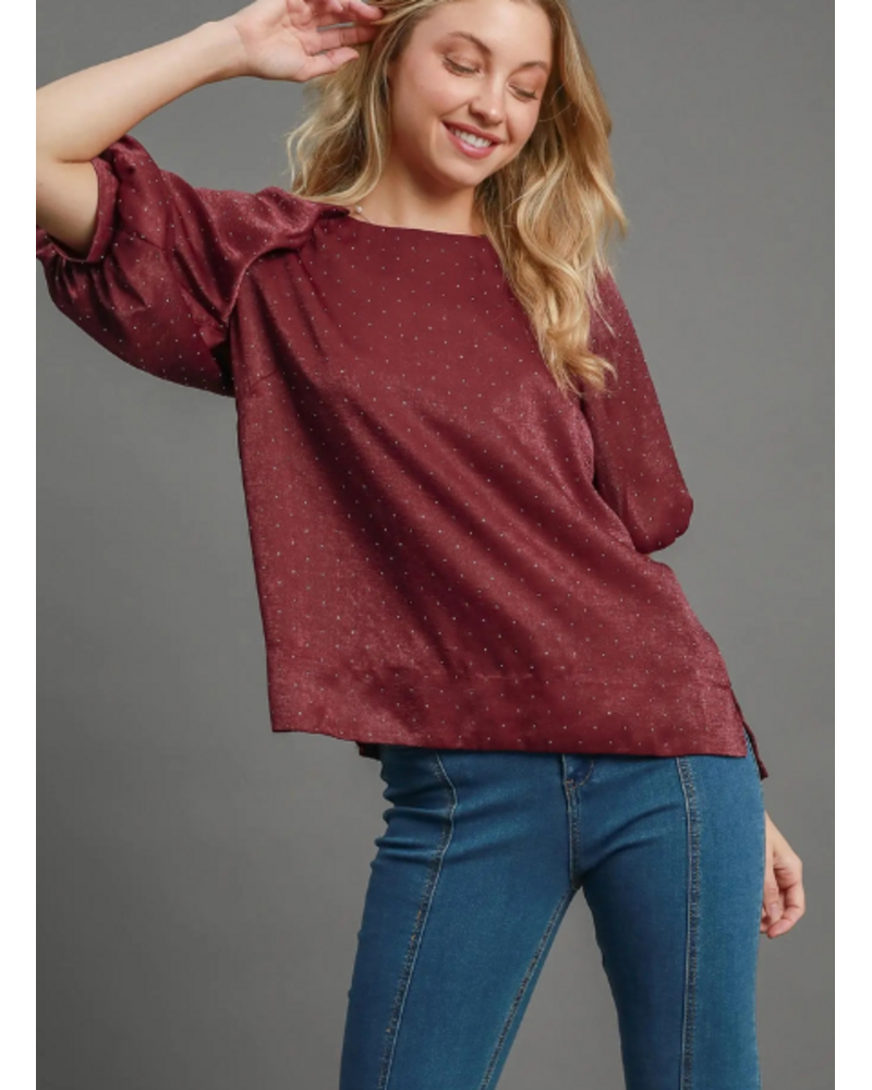 Rhinestone Satin Top