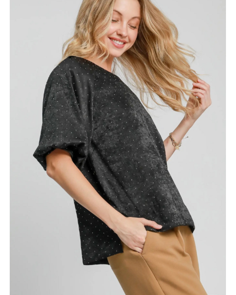 Rhinestone Satin Top