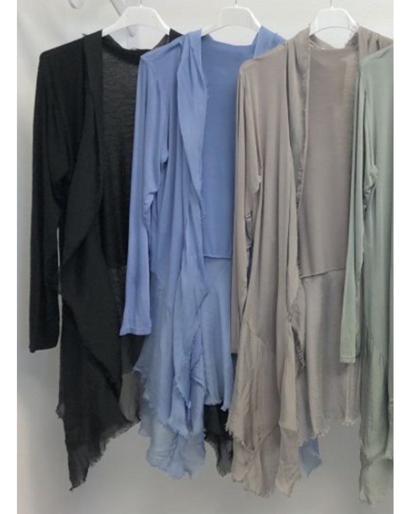 Silk Long Ruffle Jacket