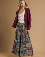 Boho Patchwork Wide Leg Pant