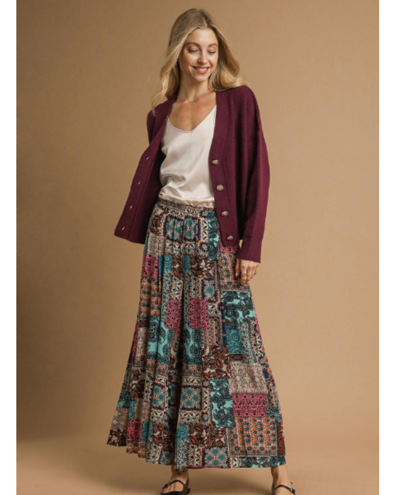 Boho Patchwork Wide Leg Pant