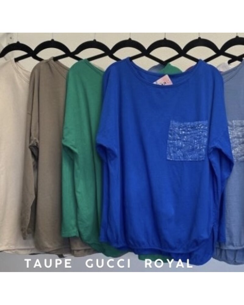 Sequin Pocket Long Sleeve Tee