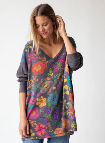 Floral Longsleeve Cotton Easy Tee