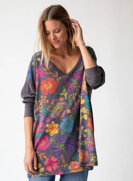 Floral Longsleeve Cotton Easy Tee