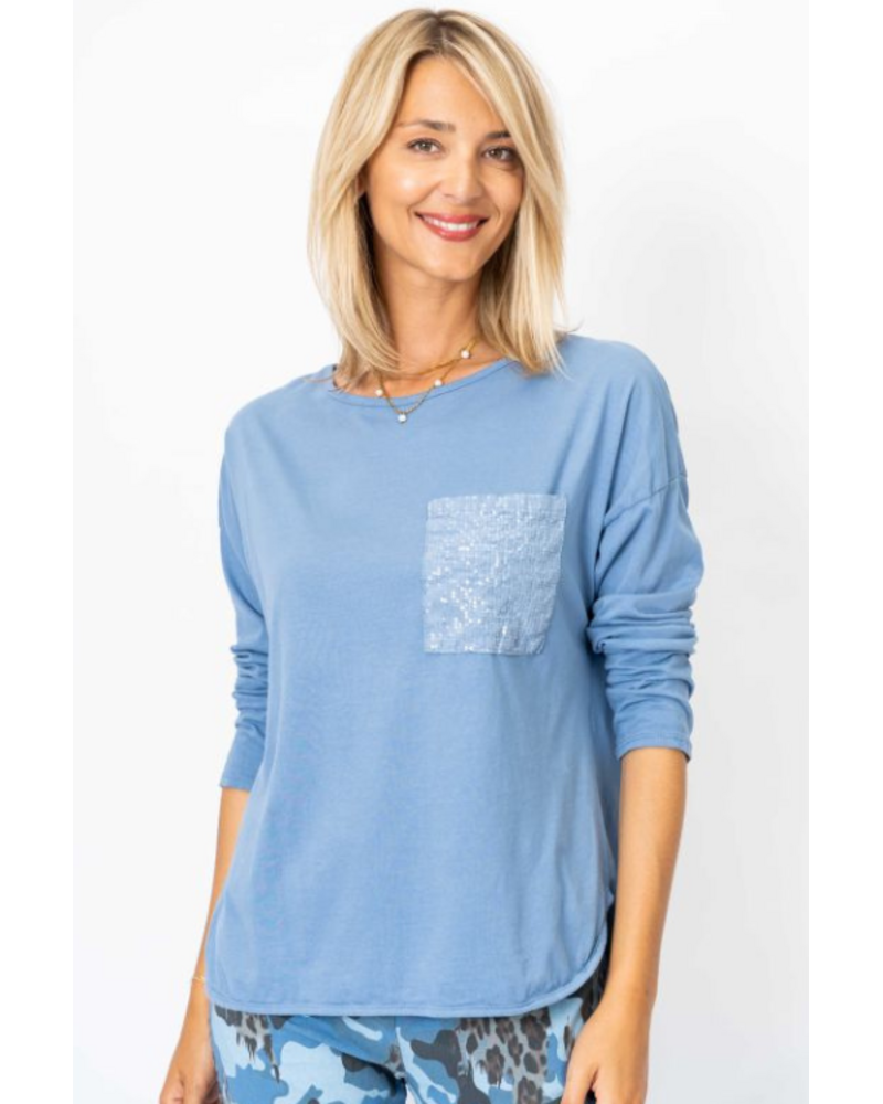 Sequin Pocket Long Sleeve Tee