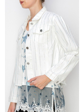 Rhinestone Stripe Jean Jacket (more colors)