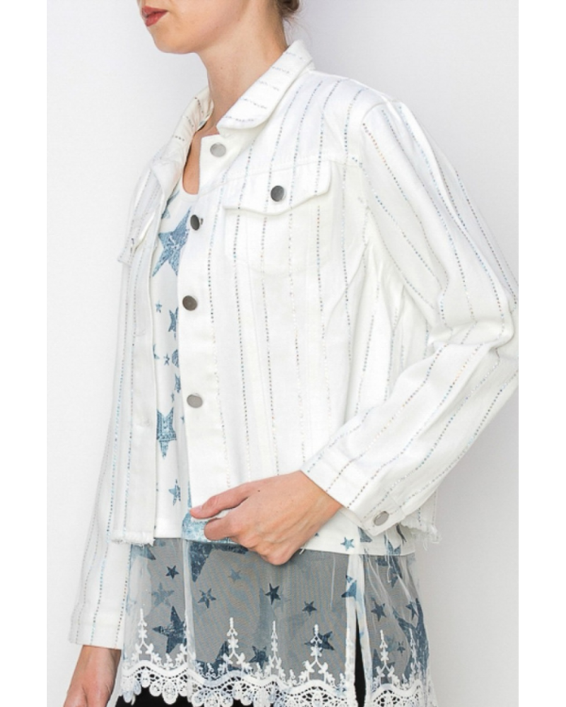 Denim Jacket with Rhinestones