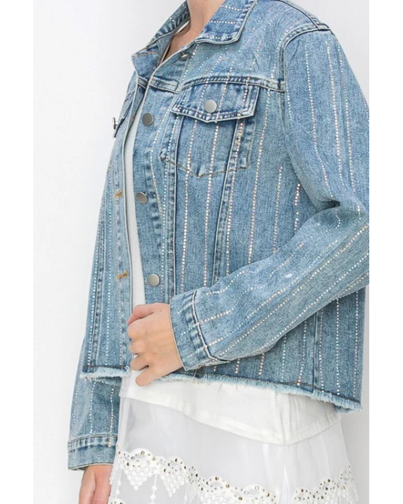 Denim Jacket with Rhinestones