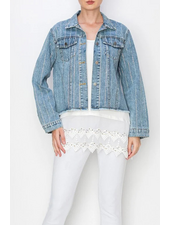 Rhinestone Stripe Jean Jacket (more colors)
