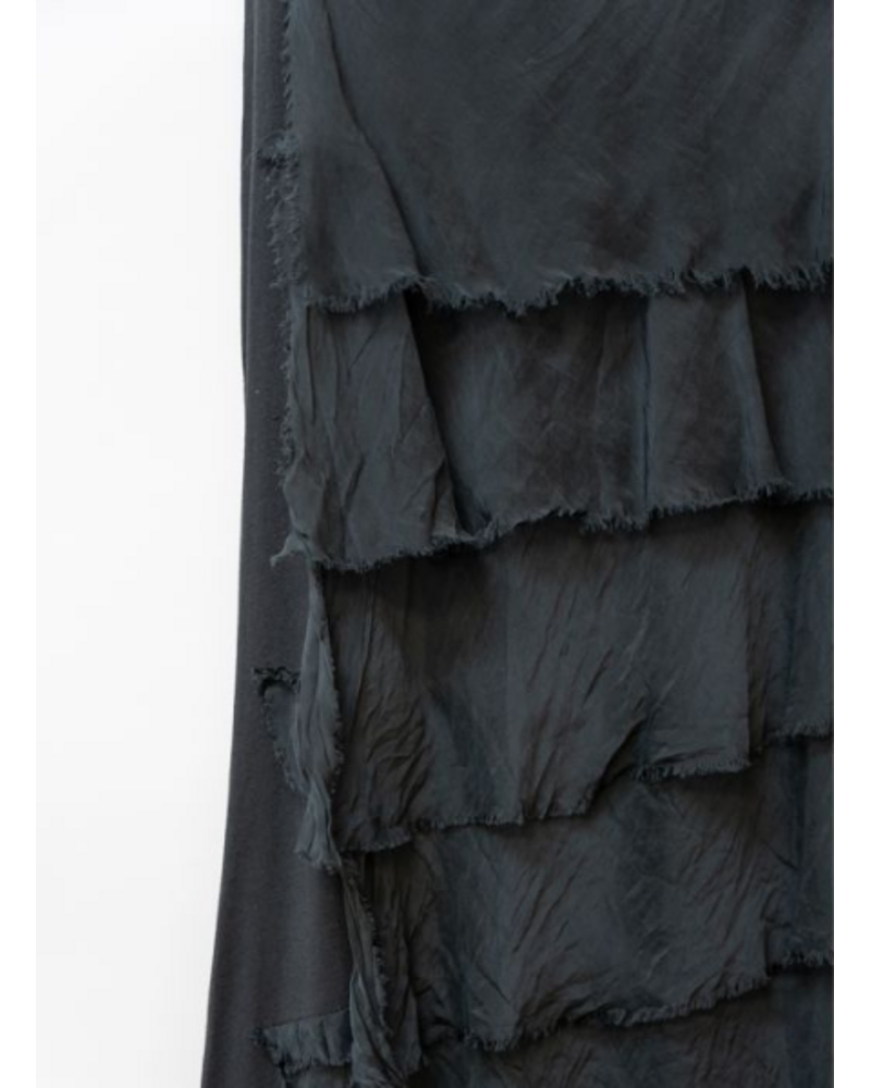 Long Ruffle Silk Skirt