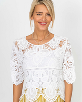 Scalloped Floral Lace Top