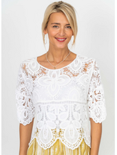Scalloped Floral Lace Top