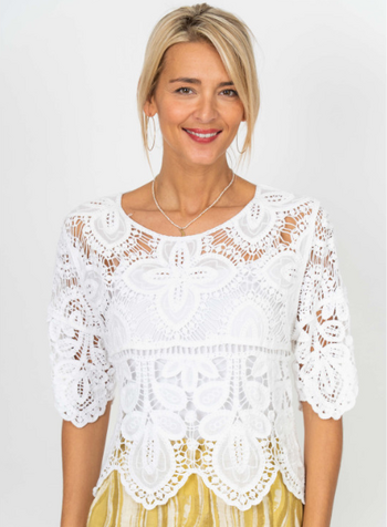 Scalloped Floral Lace Top