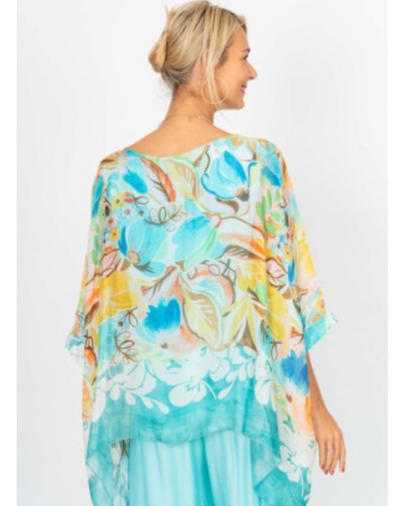 Summer Flower Silk Blouse sf