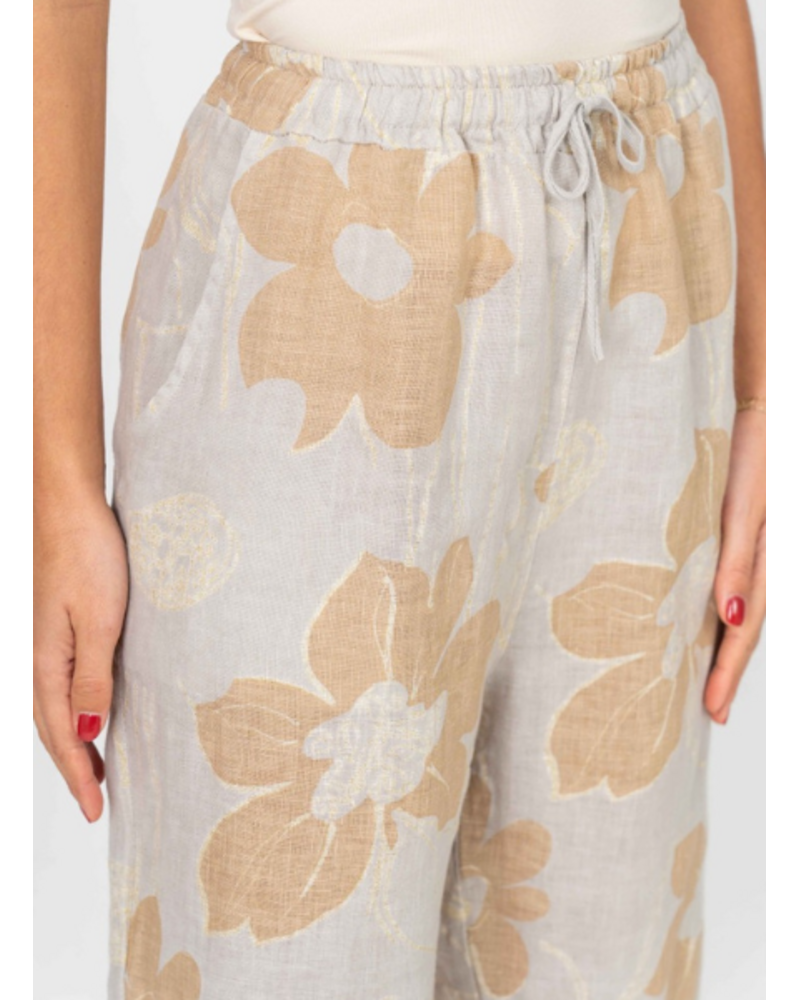 Gilded Flower Linen Pant