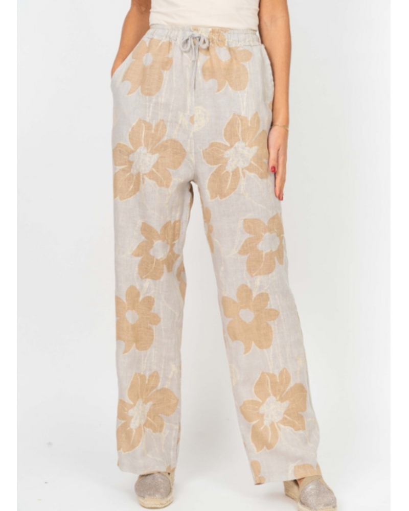 Gilded Flower Linen Pant