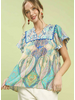 Paisley Flutter Sleeve Top