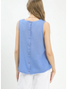 Button Back Frayed Edge Sleeveless Top